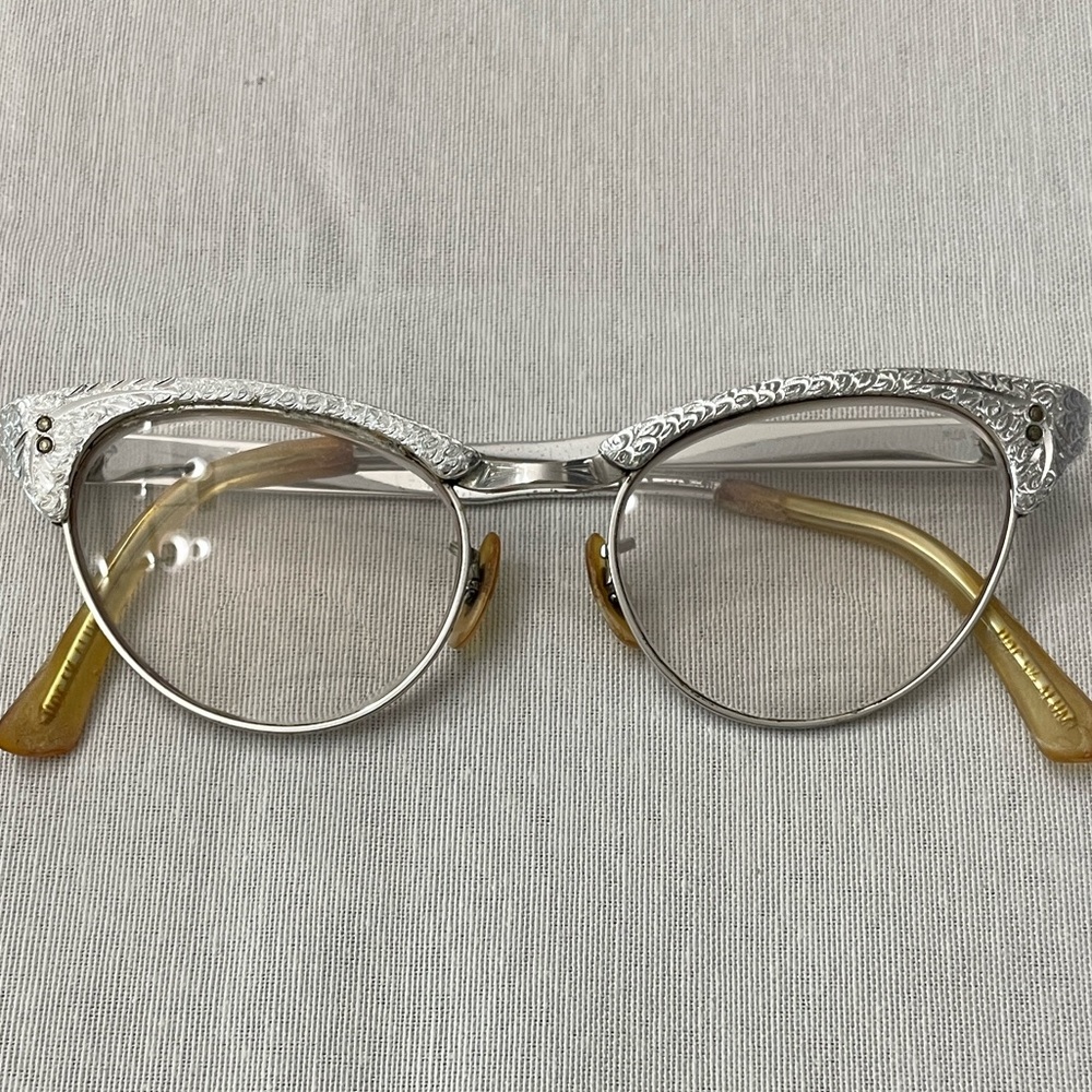 Vtg 1950s/60s Cat Eye Eyeglasses Frames 1/30 10K R.G.P 44-18